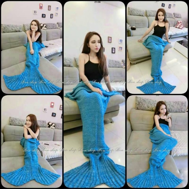 ผ้าห่มไหมพรม-little-mermaid