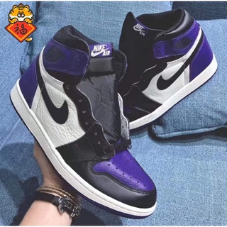 aj1 นิ้วเท้าสีม่วงสีดำ aj1 nike คุณภาพสูง unisex nike รองเท้า