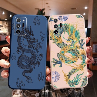 เคสโทรศัพท์มือถือ ขอบสี่เหลี่ยม ลายมังกรจีน สําหรับ Samsung Galaxy Note 20 Ultra A30 A20 A50S A10 A12 M12 M10