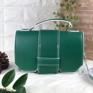 CHARLES &amp; KEITH TOP HANDLE SATCHEL BAG สีเขียว