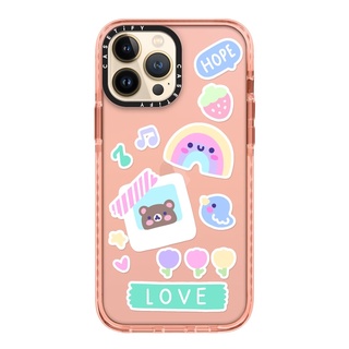 Casetify Cute Stickers by BeckyCas 13 Pro Max  Impact Case  Color: Sheer- Peach [13PMสินค้าพร้อมส่ง]