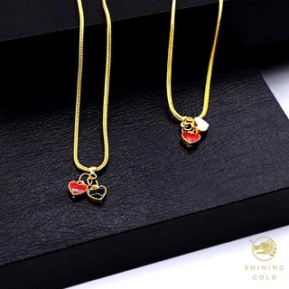 สินค้า SHINING GOLD สร้อยคอ Double Heart 💕 สุดน่ารัก ทองคำแท้ 96.5% น้ำหนัก 1 สลึง
