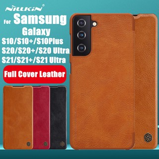 NILLKIN เคส Samsung Galaxy S21 S20 S10 Plus Ultra S10 Lite รุ่น Qin Leather Case
