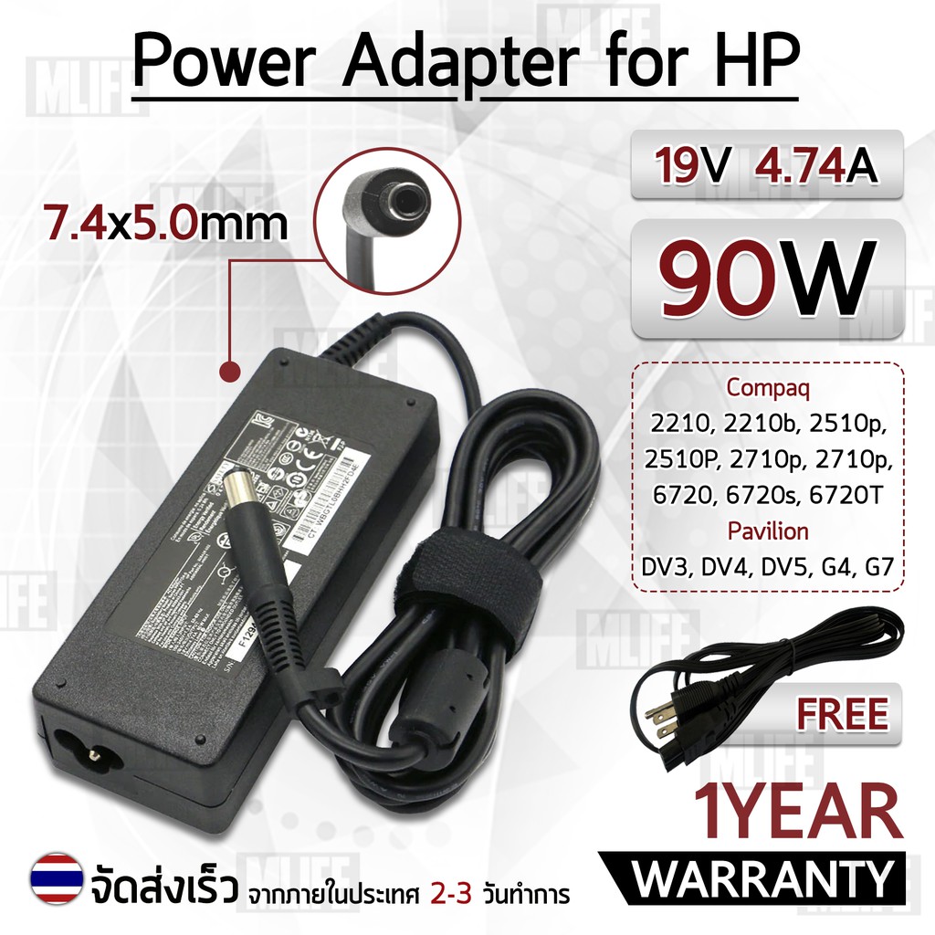 สายชาร์จ-คอม-อะแดปเตอร์-hp-19v-4-74a-charger-adapter-dell-power-supply-hp-2210-2210b-2510p-2510p-6720-6720-dv4-dv5-dv3