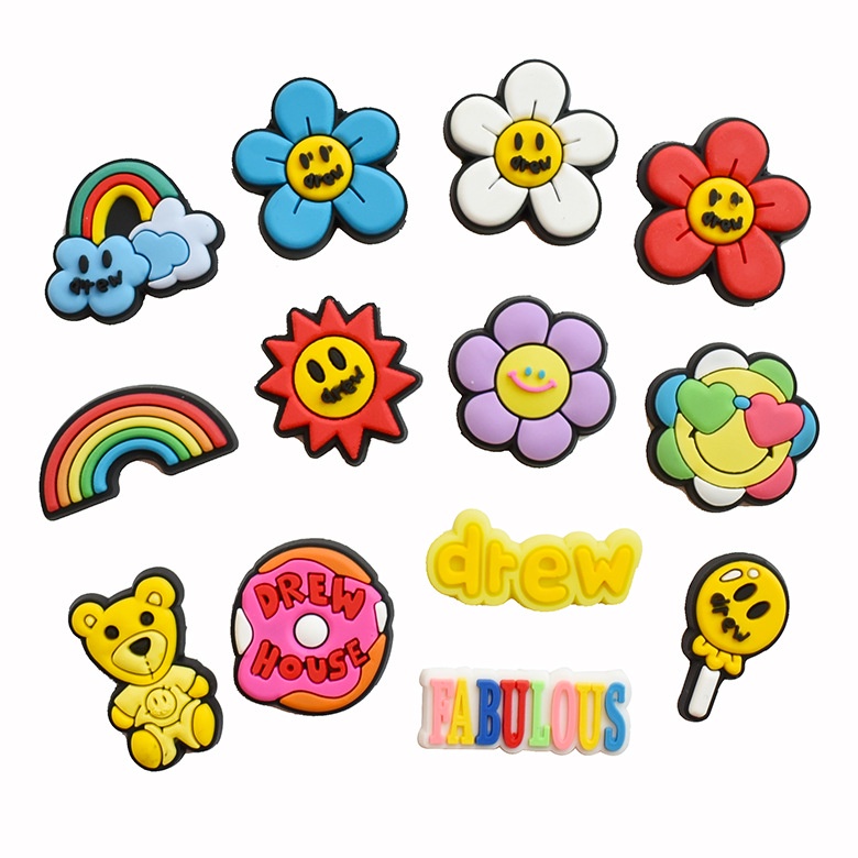 crocs-jibbitz-pins-จี้รูปดอกไม้น่ารัก-หลากสีสัน-สําหรับรองเท้า-diy