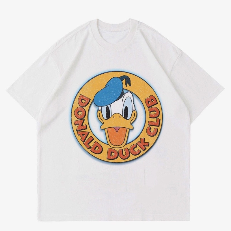 เสื้อยืดผ้าฝ้ายพิมพ์ลายขายดี-เสื้อยืดสีขาวเสื้อยืด-พิมพ์ลาย-disney-donald-duck-vintage-walt-เสื้อยืด-ลายการ์ตูนดิสนีย์
