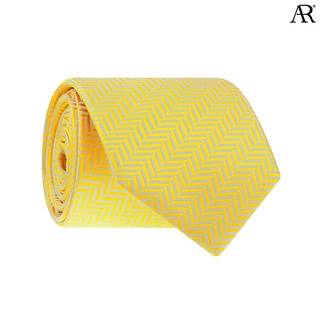 ANGELINO RUFOLO Necktie(NTMS-พท.057) เนคไทผ้าไหมทออิตาลี่คุณภาพเยี่ยม ดีไซน์ Zigzag สีเหลือง/สีฟ้าเข้ม/สีม่วง/สีส้ม