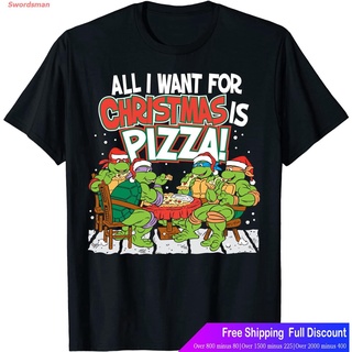 Swordsman เสื้อยืดลำลอง Teenage Mutant Ninja Turtles Pizza For Christmas T-Shirt Popular T-shirts