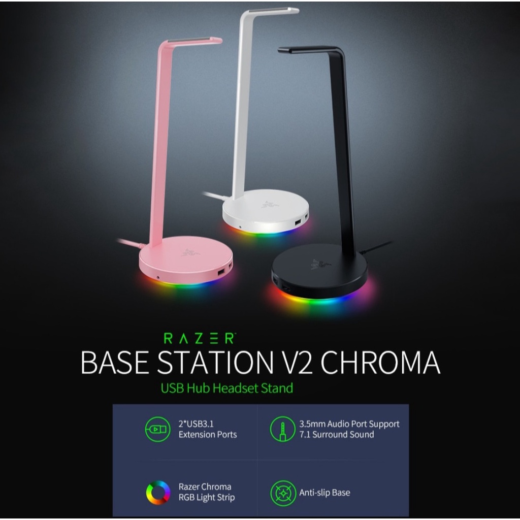 ขาตั้งหูฟัง-razer-base-station-v2-chroma-headset-stand-usb-hub-mercury-ของแท้