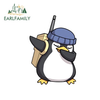 Earlfamily สติกเกอร์ฉลาก ลายเพนกวิน 13 ซม. x 8.8 ซม. กันรอยขีดข่วน สําหรับติดตกแต่งรถยนต์ Valorant Dab Penguin Emote League of Legends