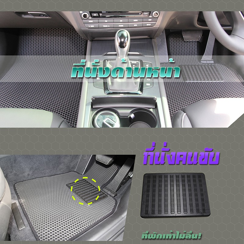 hyundai-genesis-2013-ปัจจุบัน-ฟรีแพดยาง-พรมรถยนต์เข้ารูป2ชั้นแบบรูรังผึ้ง-blackhole-carmat