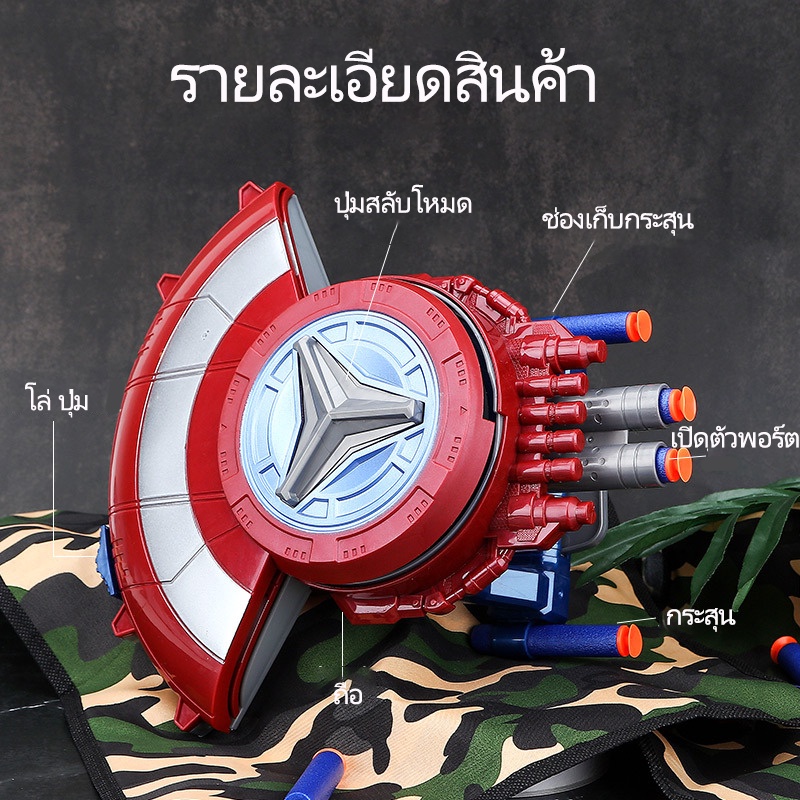 cod-โล่กัปตันอเมริกา-กัปตันอเมริกา-ของเล่น-โล่ของเล่น-ปืนของเล่น-ตัวเรียกใช้กระสุนอ่อน