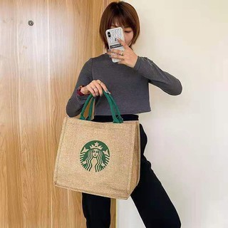 ภาพขนาดย่อของภาพหน้าปกสินค้ากระเป๋าสตาร์บัคStarbucksย้อนยุคถุงผ้าลินินผ้าฝ้ายหยาบถุงผ้าลินินกันน้ำด้วยฟิล์มการคุ้มครองสิ่งแวดล้อมแฟชั่นที่เรียบง่าย จากร้าน zwzhou บน Shopee