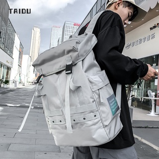 TAIDU กระเป๋าเป้สไตล์เกาหลี าเป้สะพายหลังความจุขนาดใหญ่ของผู้ชาย การท่องเที่ยว ทันสมัย แฟชั่นบุคลิกภาพ
