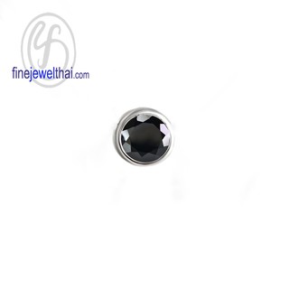 Finejewelthai-จี้นิล-นิล-จี้พลอย-พลอยประจำเดือนเกิด-Black-Spinel-Silver-Pendant-Birthstone-P1085on00 (ราคาต่อชิ้น)