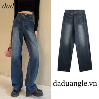 DaDulove💕 New Ins American Retro Jeans Niche Anti-pocket High Waist Loose Wide Leg Pants Fashion Womens Clothing
