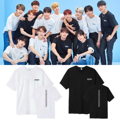 คอลูกเรือเสื้อยืดคอกลม-kpop-seventeen-the-4th-anniversary-in-t-shirt-unisex-cal-tops-crew-neck-teeผ้าฝ้ายแท้2r3dq34xc