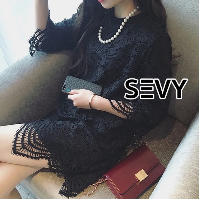 sevy-round-neck-half-sleeve-cleaver-lace-mini-dress