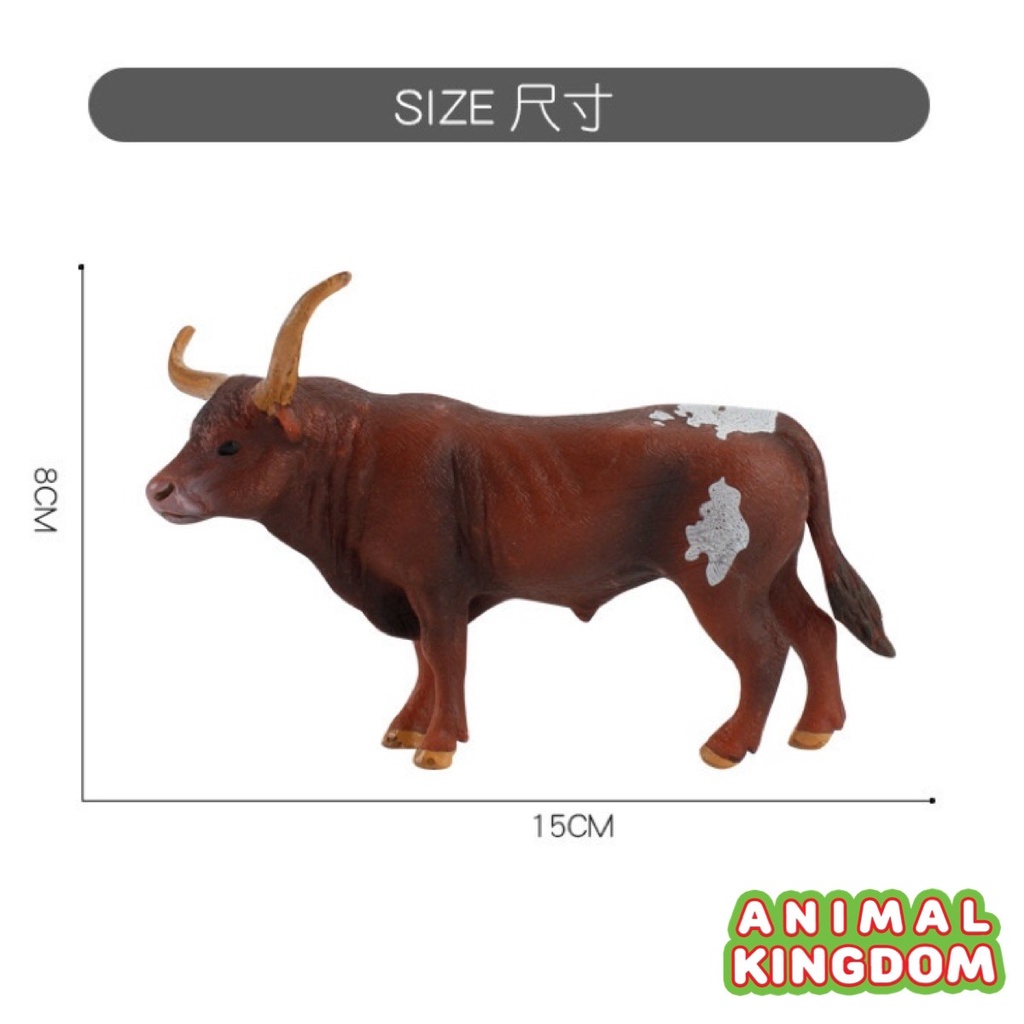 animal-kingdom-โมเดลสัตว์-วัวเขายาว-แดง-ขนาด-15-00-cm-จากหาดใหญ่