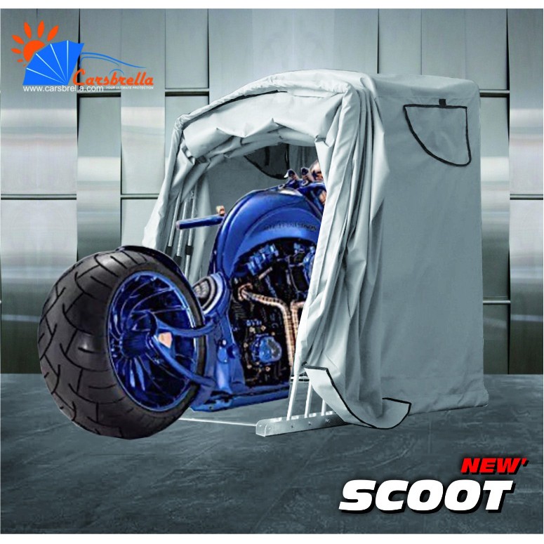 เต็นท์จอดรถมอเตอร์ไซค์สำเร็จรูป-โรงจอดรถพับได้-carsbrella-รุ่น-scoot-สำหรับรถมอเตอร์ไซค์ขนาดเล็ก