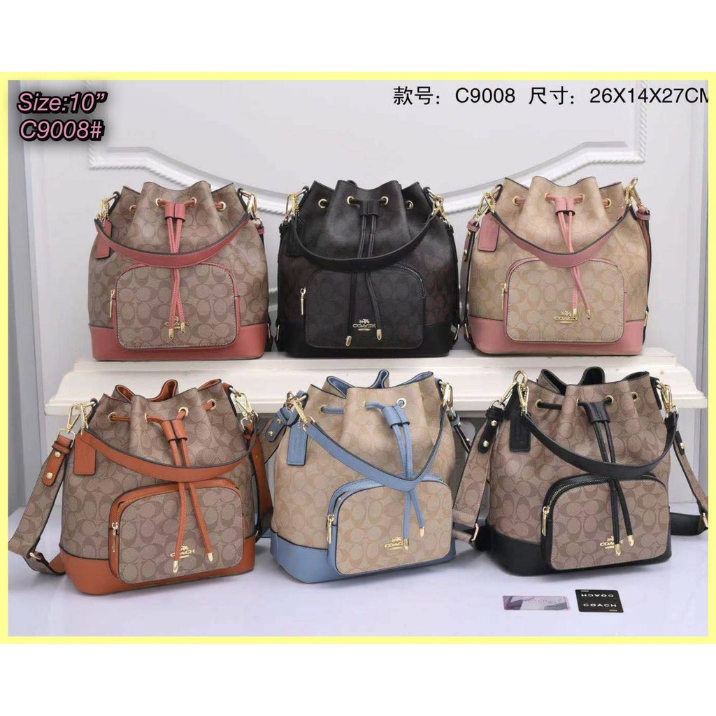 พร้อมส่ง-coach-ขนาด-10-นิ้ว-กระเป๋าทรงจีบ-โค้ช