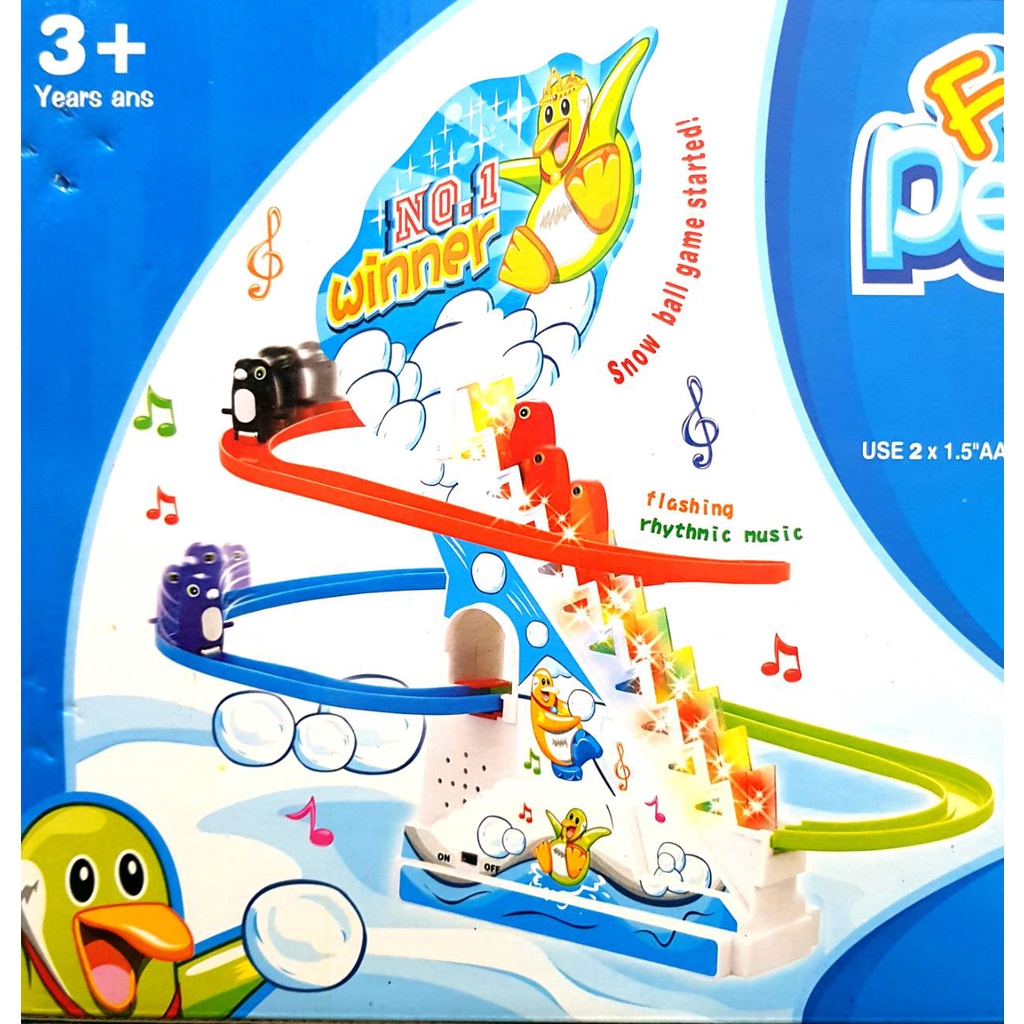 เกมส์เพนกวินไต่บันได-ของเล่นเด็ก-เพนกวินบันไดเลื่อน-ใส่ถ่าน-มีเสียงเพลงมีไฟ-รถไฟพร้อมราง-ty173