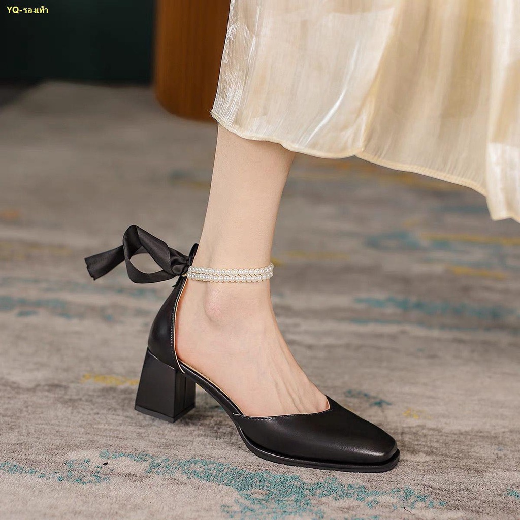 คะนอง-รองเท้าส้นสูงลูกไม้ขึ้นผู้หญิง-2022-ใหม่รองเท้าแตะส้นหนานิ้วเท้าผู้หญิง-mary-jane-รองเท้าแตะ