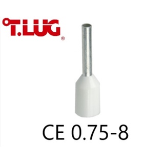 CE0.75-8 T.LUG ข้อต่อย้ำปลายสาย แบบเดี่ยวหุ้ม สีขาว ***มีสินค้าพร้อมส่ง***