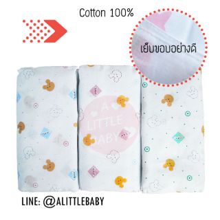 ผ้าอ้อมผ้าสาลู cotton 100%  27 นิ้ว เกรดAAA+  แพ็ค 12 ผืน คละสี (ลายน้องหมี)