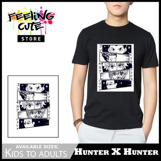 Hunter X เสื้อฮันเตอร์สีขาวและสีดําเด็กกับผู้ใหญ่ Unisex j(U