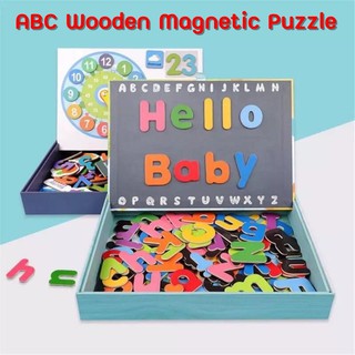 ของเล่นไม้ ตัวอักษร ABC Magnetic Word Card ของเล่นเสริมพัฒนาการ ศัพท์ภาษาอังกฤษ บวกเลข คำศัพท์ 3D สำหรับเด็ก 2-12 ขวบ