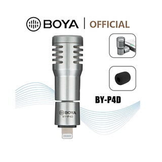 Boya BY-P4D Lightning ไมโครโฟนขนาดเล็ก 90° ไมโครโฟนรอบทิศทาง หัวเอียง สําหรับอุปกรณ์