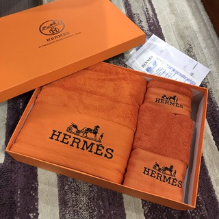 HERMES LOGO TOWEL ผ้าขนหนู ผ้าเช็ดตัว แบรนด์เนม แอร์เมส