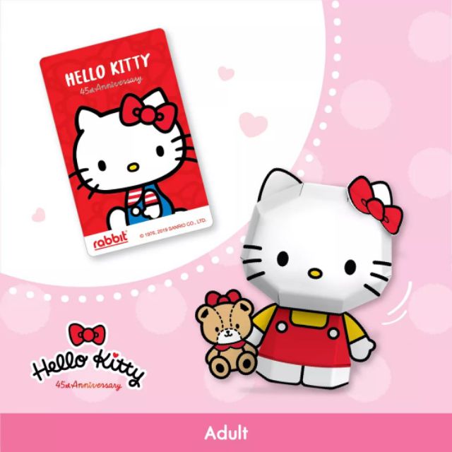 บัตรแรบบิท Hello Kitty สีแดงสุดน่ารัก (Adult) Rabbit Card พร้อมโมเดล ...