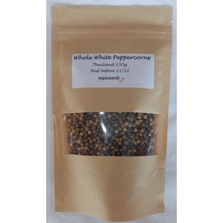 ขา้ วโพดพริกไทยขาว  Pepper White Pepper Thai White Peppercorns 150g Bag Aspiceandi