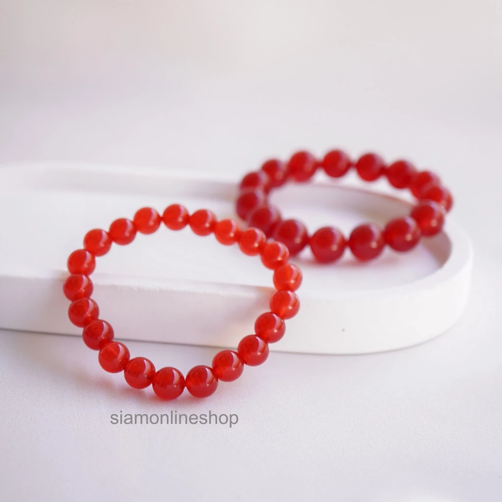 JADE หยกแดง เลือกขนาดเม็ดหินได้ (4-12 มม.) หินแห่งการขจัดความโกรธ สร้อยข้อมือหยกแท้ https://wayoza.com