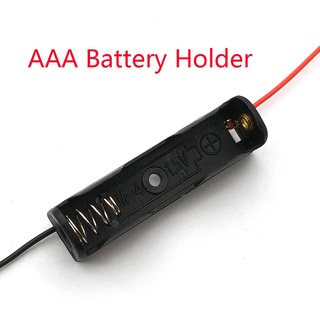 กล่องพลาสติกเก็บแบตเตอรี่ AAA พร้อมสายตะกั่ว สําหรับแบตเตอรี่ AAA 1.5V 1 ช่อง