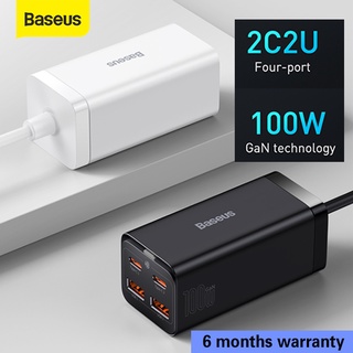 Baseus 100W GaN3 Pro ที่ชาร์จเดสก์ท็อป 2 USB + 2 type-C รางปลั๊กไฟ แท่นชาร์จ ชาร์จเร็ว สําหรับ iphone 13 12 Pro Max Xiaomi Samsung แล็ปท็อป