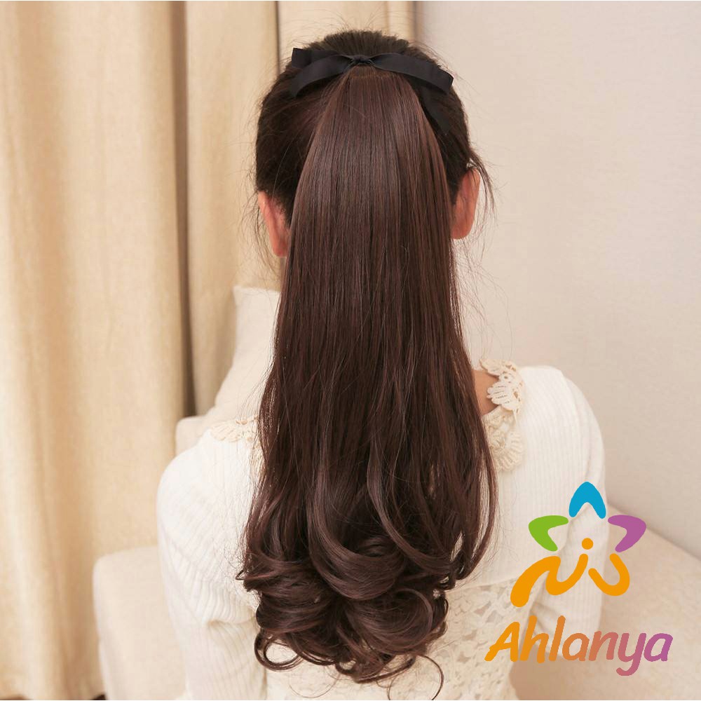 ahlanya-วิกผมหางม้าปลอม-ปลายลอนหยักโศกใหญ่-ponytail-wig