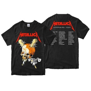 เสื้อยืดผ้าฝ้ายเสื้อยืด พิมพ์ลาย Metallica 2 DAMAGE INC TOUR สําหรับผู้ชายL XL  XXL 3XL