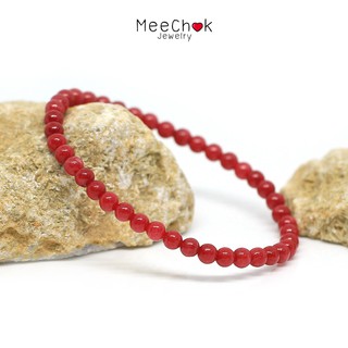 ภาพหน้าปกสินค้าหินทับทิม หินราชินี สีแดง Ruby 4 มิล เป็นตัวแทนแห่งความรักบริสุทธิ์ หินมงคล กำไลหิน หินสีแดง By.Meechok ที่เกี่ยวข้อง
