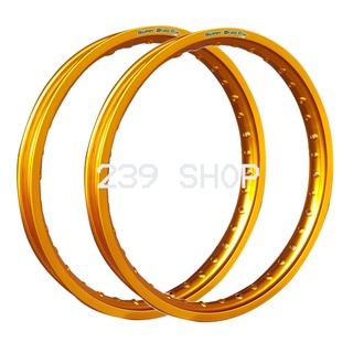 วงล้อ ล้อ17 ล้อโลขอบ17 SUPER DRAG RIM 1.40-17 สีทองเข้ม รุ่น STREET ทรง DID ขอบเรียบ 1 คู่ 2 วง วงล้อ โล aumshop239