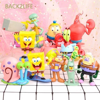 BACK2LIFE 12pcs/set Figure Toys Cute Model Toys Action Figurine Collection Model Pineapple House Octopus house Kids Toys Home Ornaments Anime Model SpongeBob