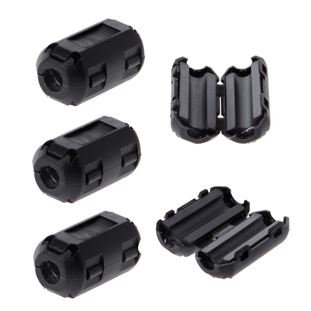 Ready Stock]5Pcs RFI EMI Noise Suppressor Cable Clip Ferrite Ring Core Noise Filter For 5mm And 7mm Dia Cable Black I2674831402 - View #7