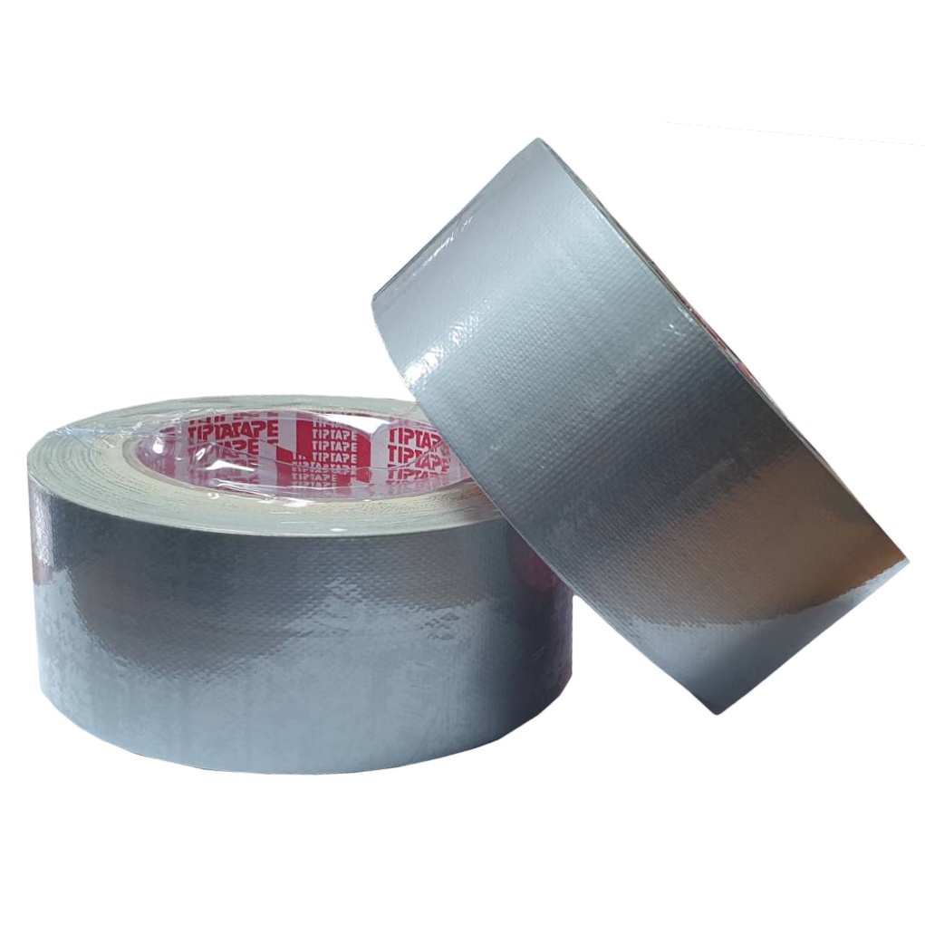 เทปดักส์-pvc-duct-tape-เทปพันท่อแอร์สีเทา-มีกาว-tiptape-duct-tape