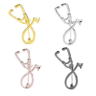 Foreign Trade Hot New Jewelry Fashion Personality Mystery Doctor Stethoscope Brooch Factory Direct Sales