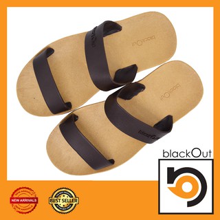 🔰 BlackOut Sling 🔰 รองเท้าแตะ รองเท้ายางกันลื่น พื้นทอง(หูน้ำตาล)