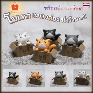 โมเดล น้องแมวกล่อง ตุ๊กตาแมวจิ๋ว สำหรับตกแต่ง ส่งในไทย