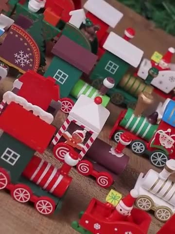 พร้อมส่ง-ของเล่นรถไฟไม้-ของตกแต่งปีใหม่และคริสต์มาส-christmas-train-ของขวัญคริสต์มาส-รถไฟคริสต์มาส-ตกแต่งคริสมาส