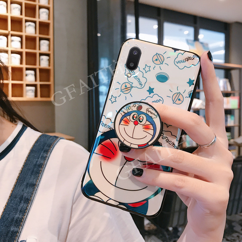 ready-เคสโทรศัพท์-samsung-galaxy-a02-m02-a12-m12-a42-new-phone-casing-cute-doraemon-softcase-with-stand-holder-case-blu-ray-shiny-cartoon-couple-imd-back-cover